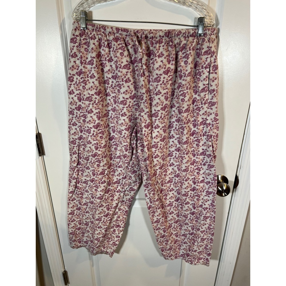 Country Store Womens Pajama Pants Floral Print Purple XL